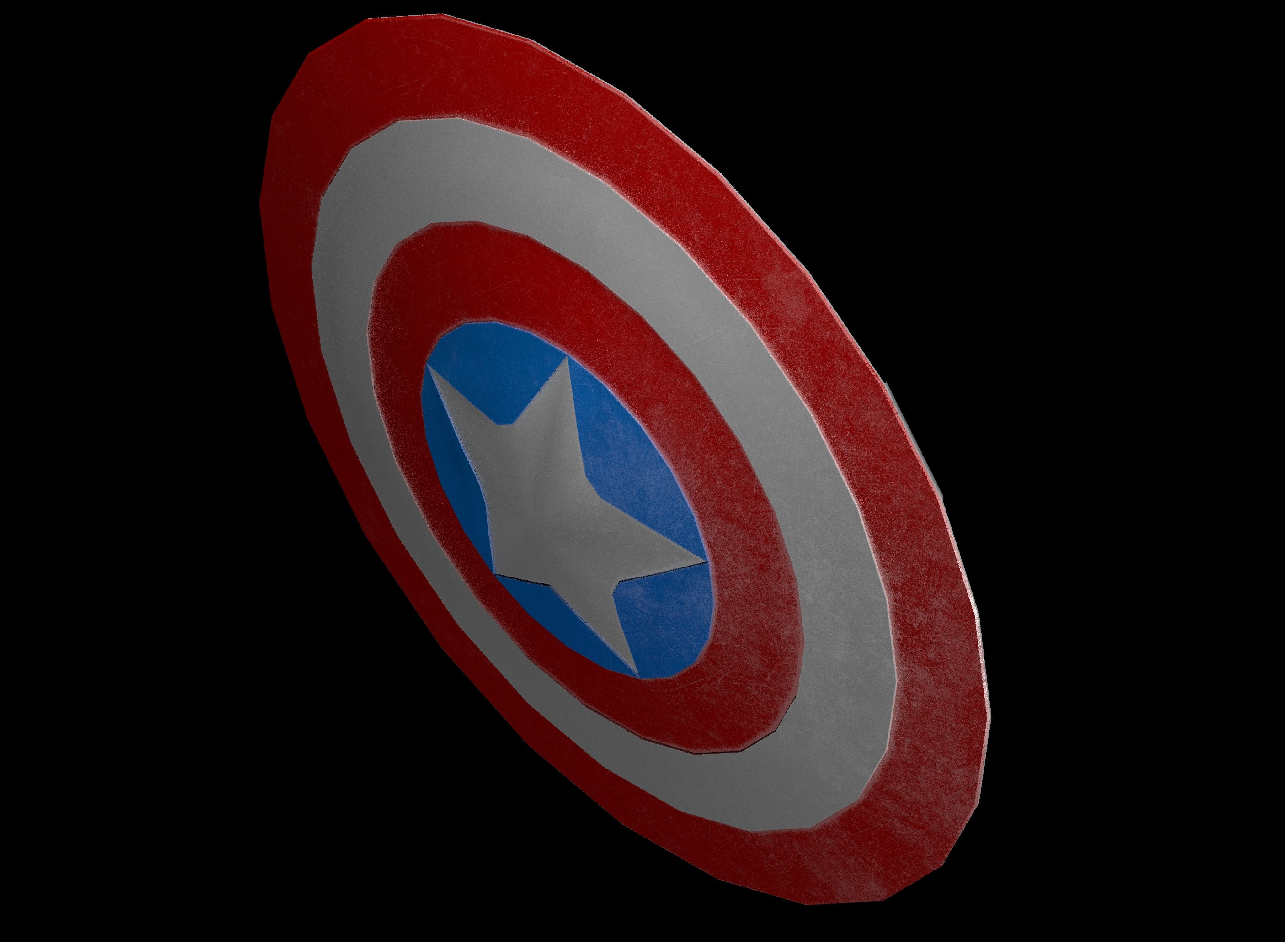 Captain America Shield Free low-poly 3D model_3
