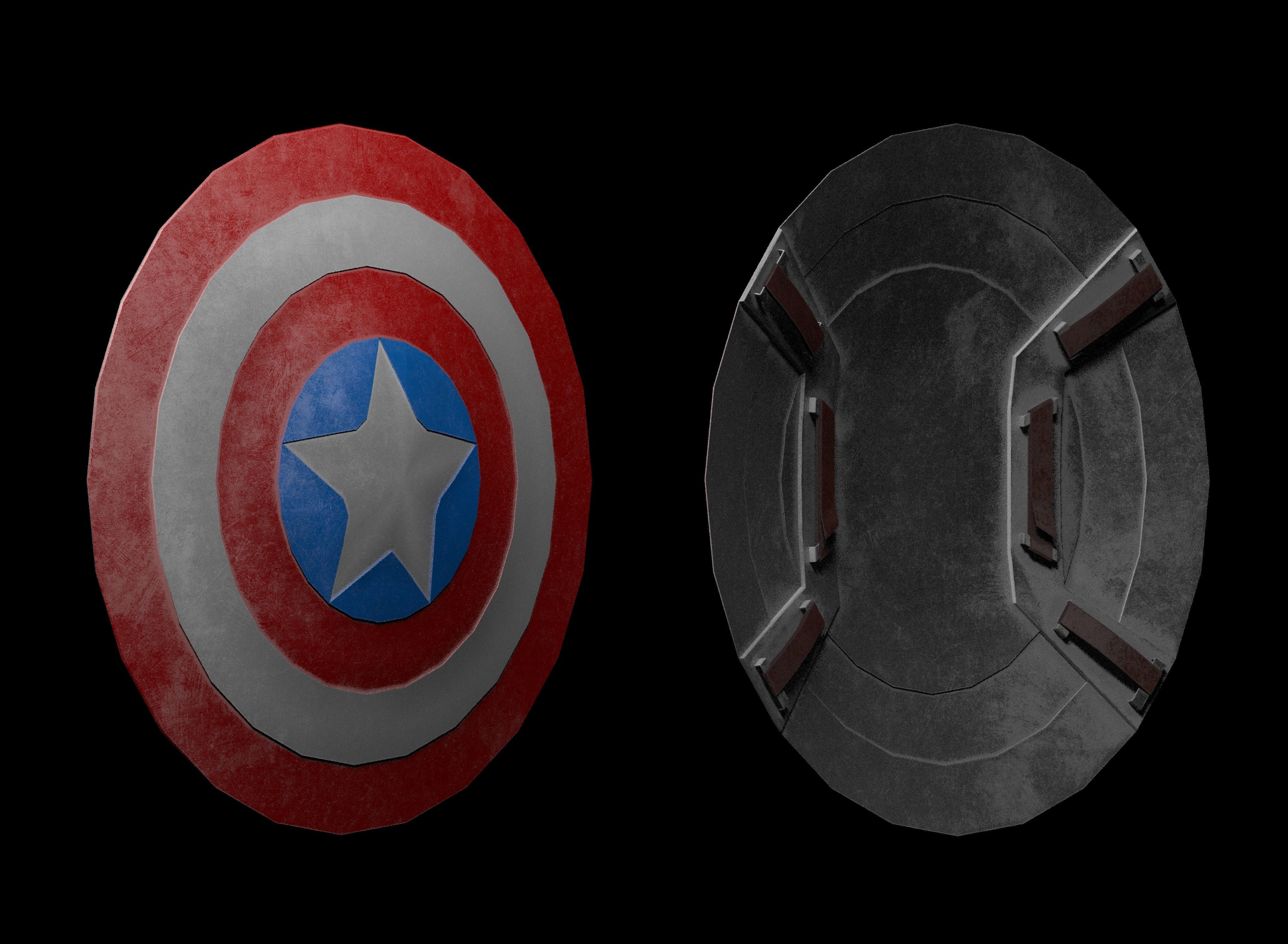Captain America Shield Free low-poly 3D model_5