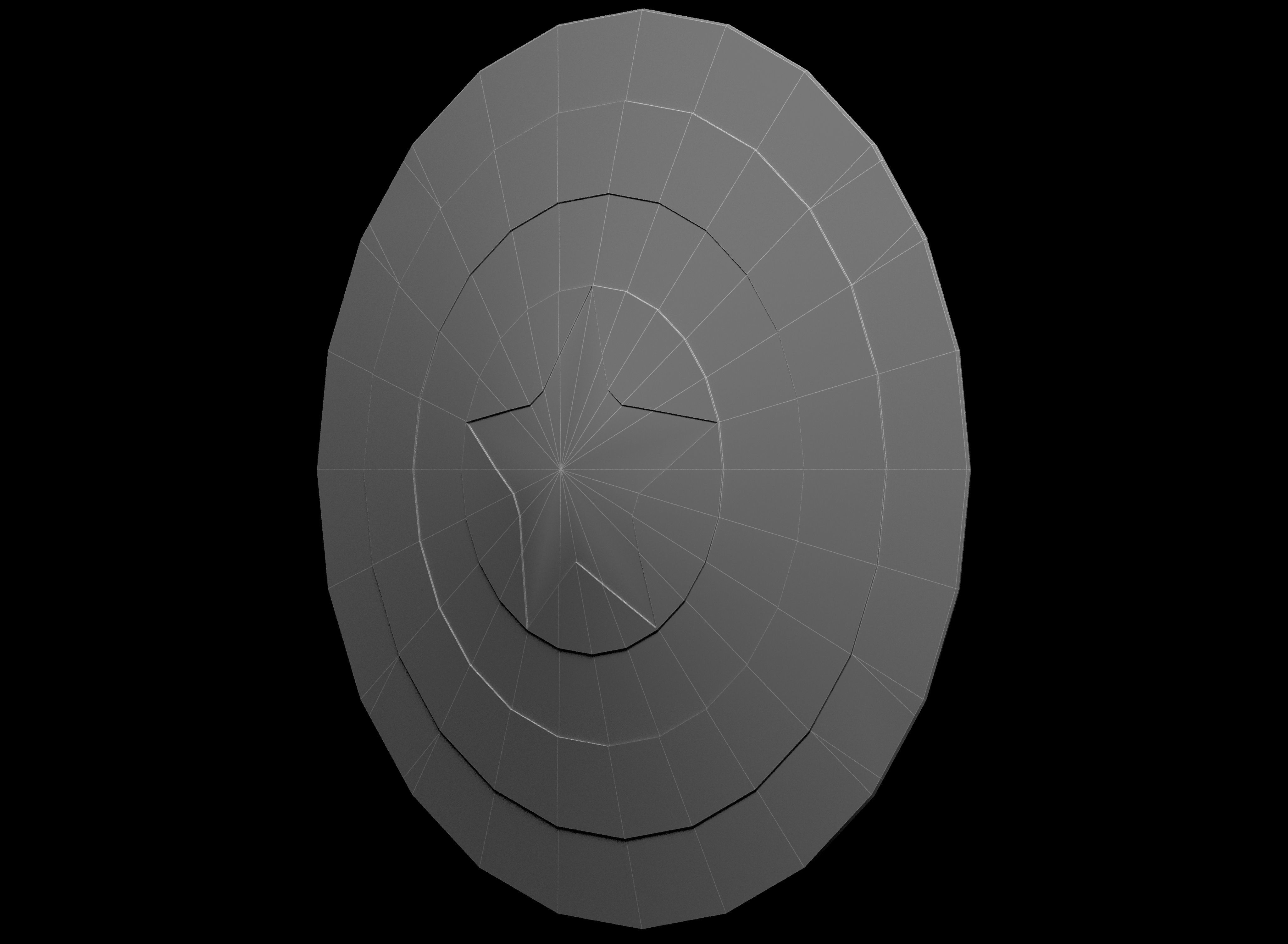 Captain America Shield Free low-poly 3D model_10