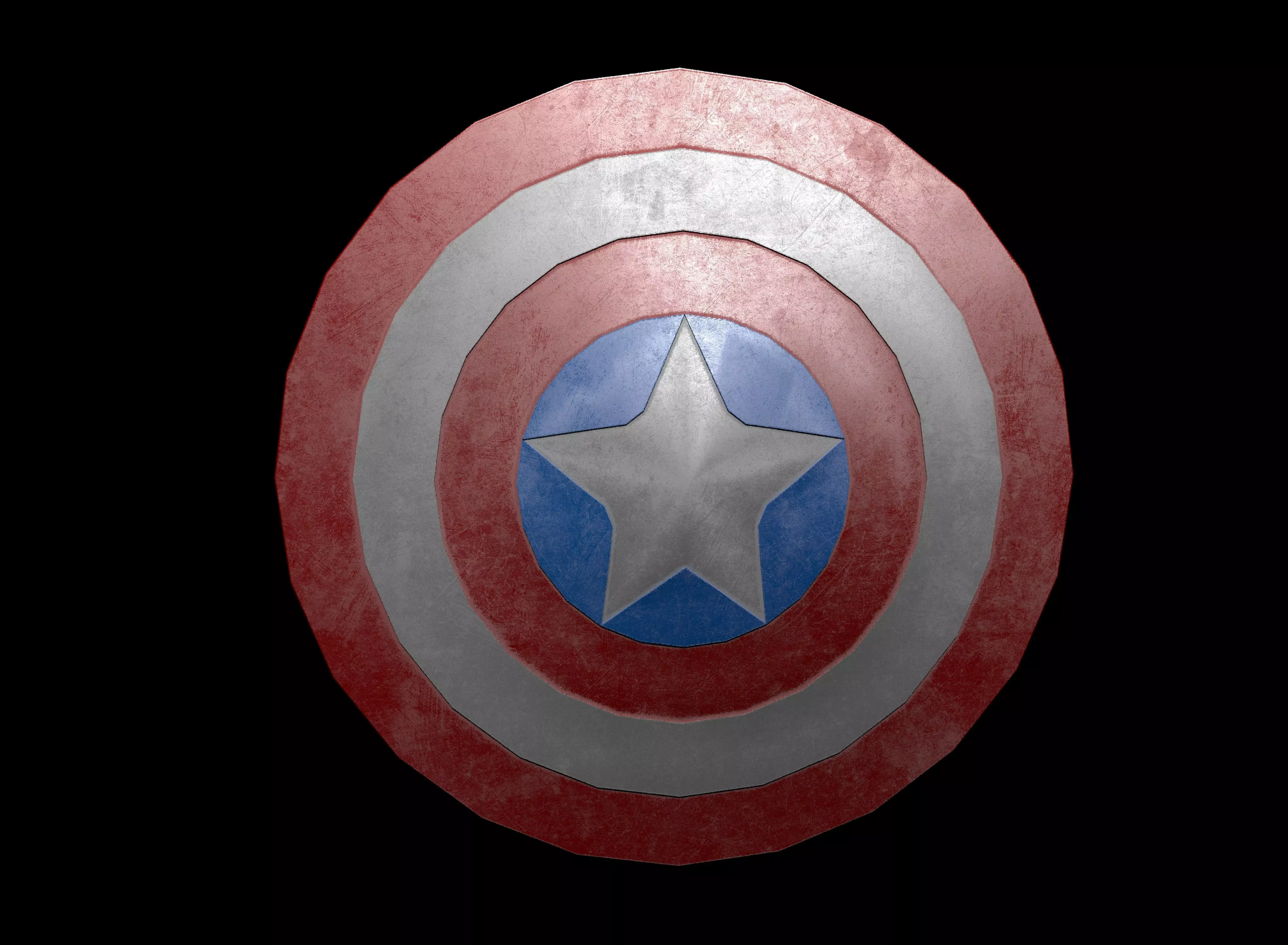 Captain America Shield Free low-poly 3D model_0