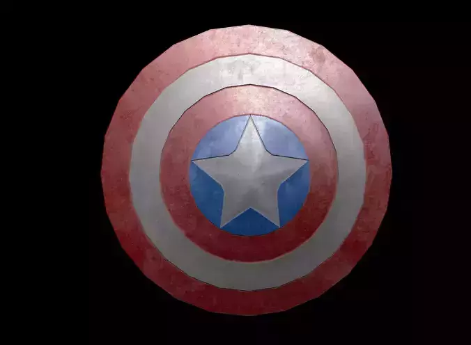 Captain America Shield Free low-poly 3D model