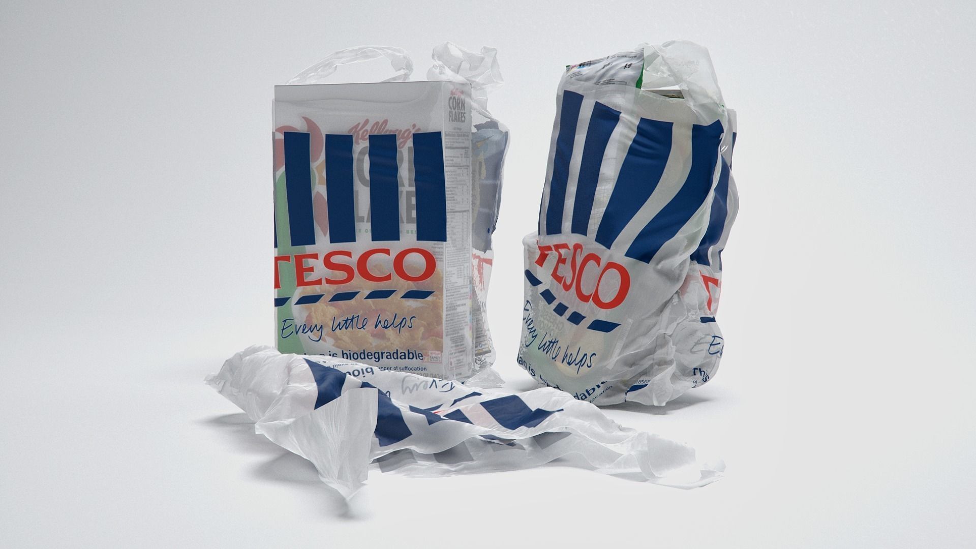 Shopping Grocery Bags 3D model_1