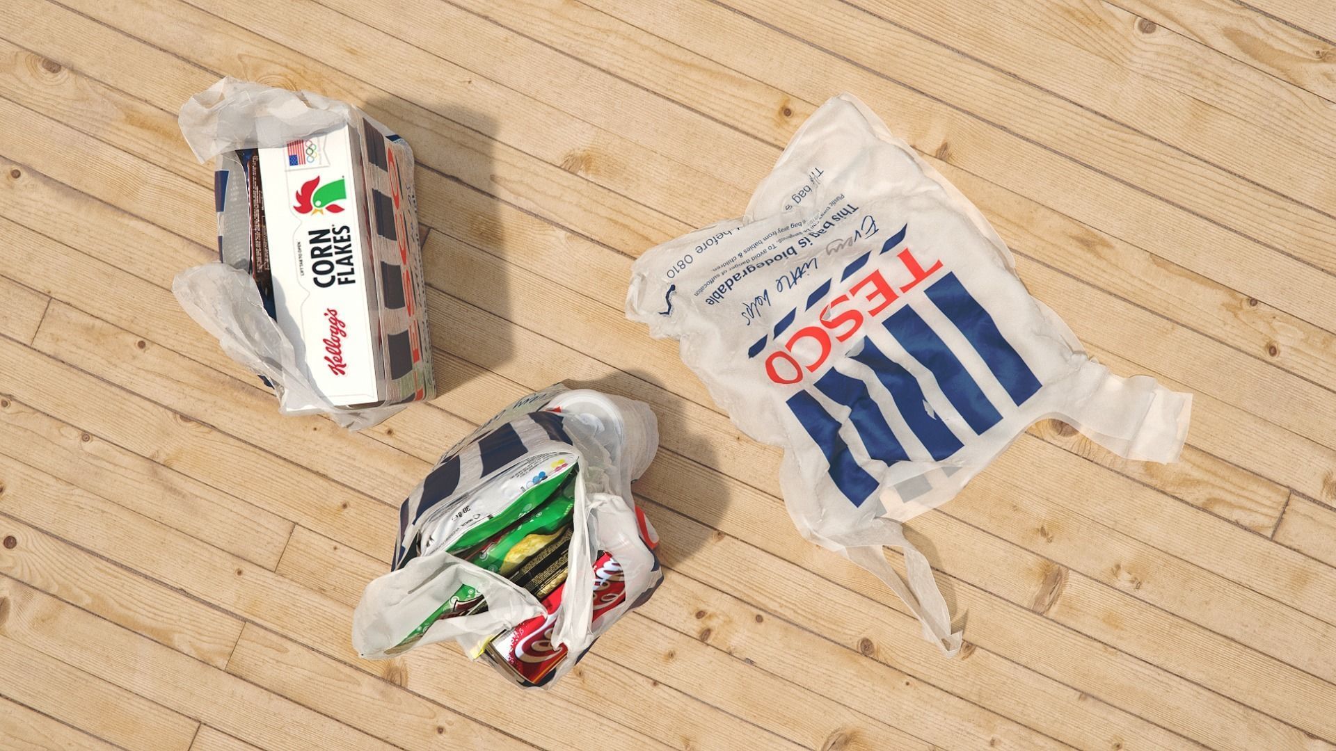 Shopping Grocery Bags 3D model_3