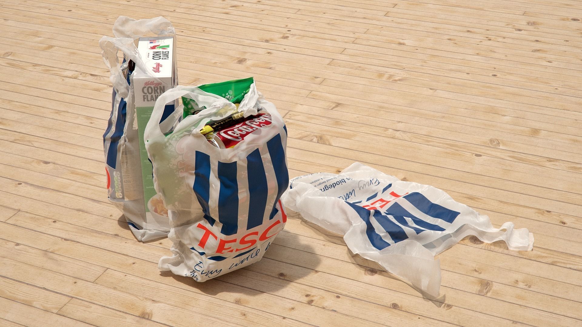 Shopping Grocery Bags 3D model_4