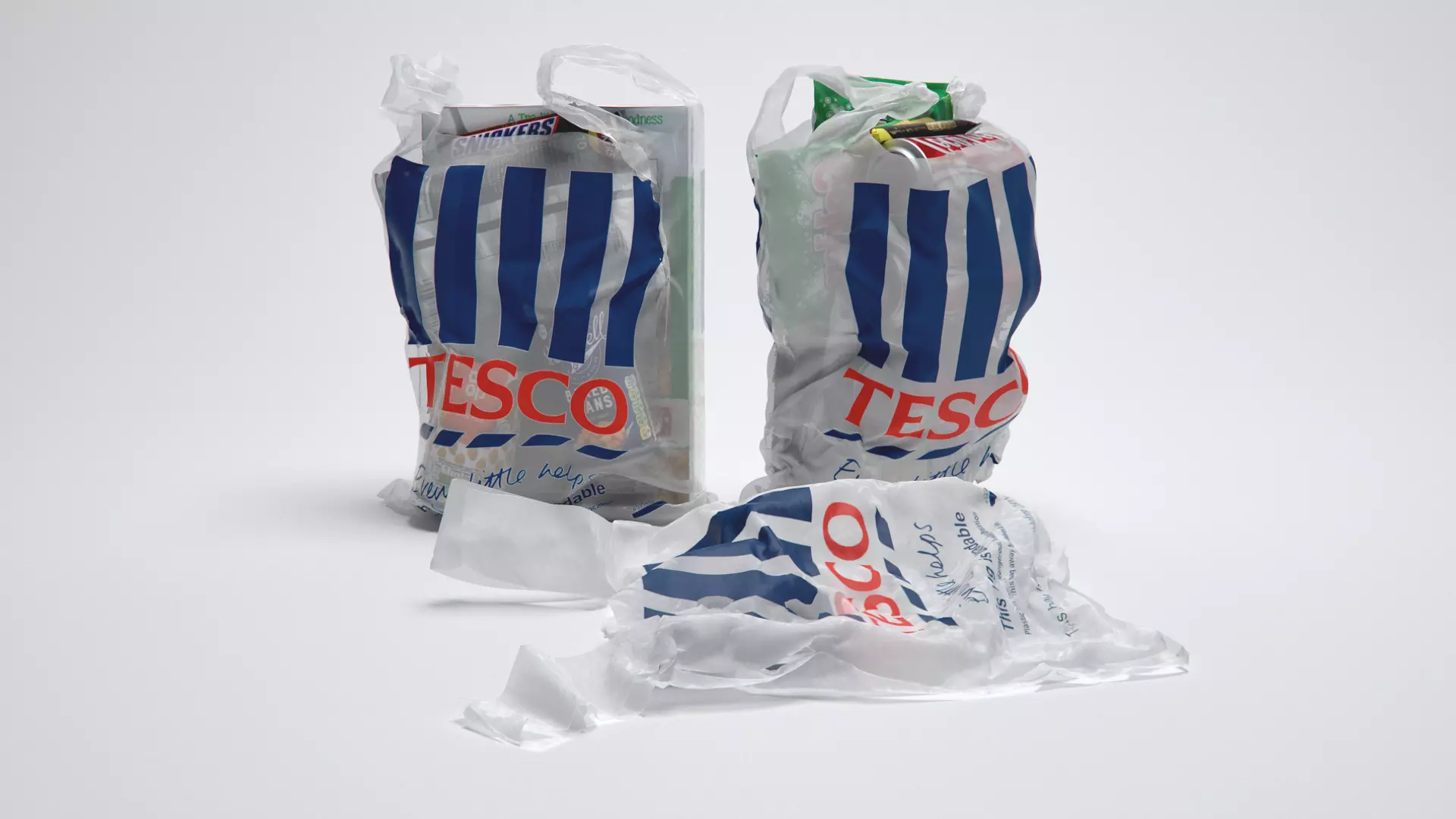 Shopping Grocery Bags 3D model_0