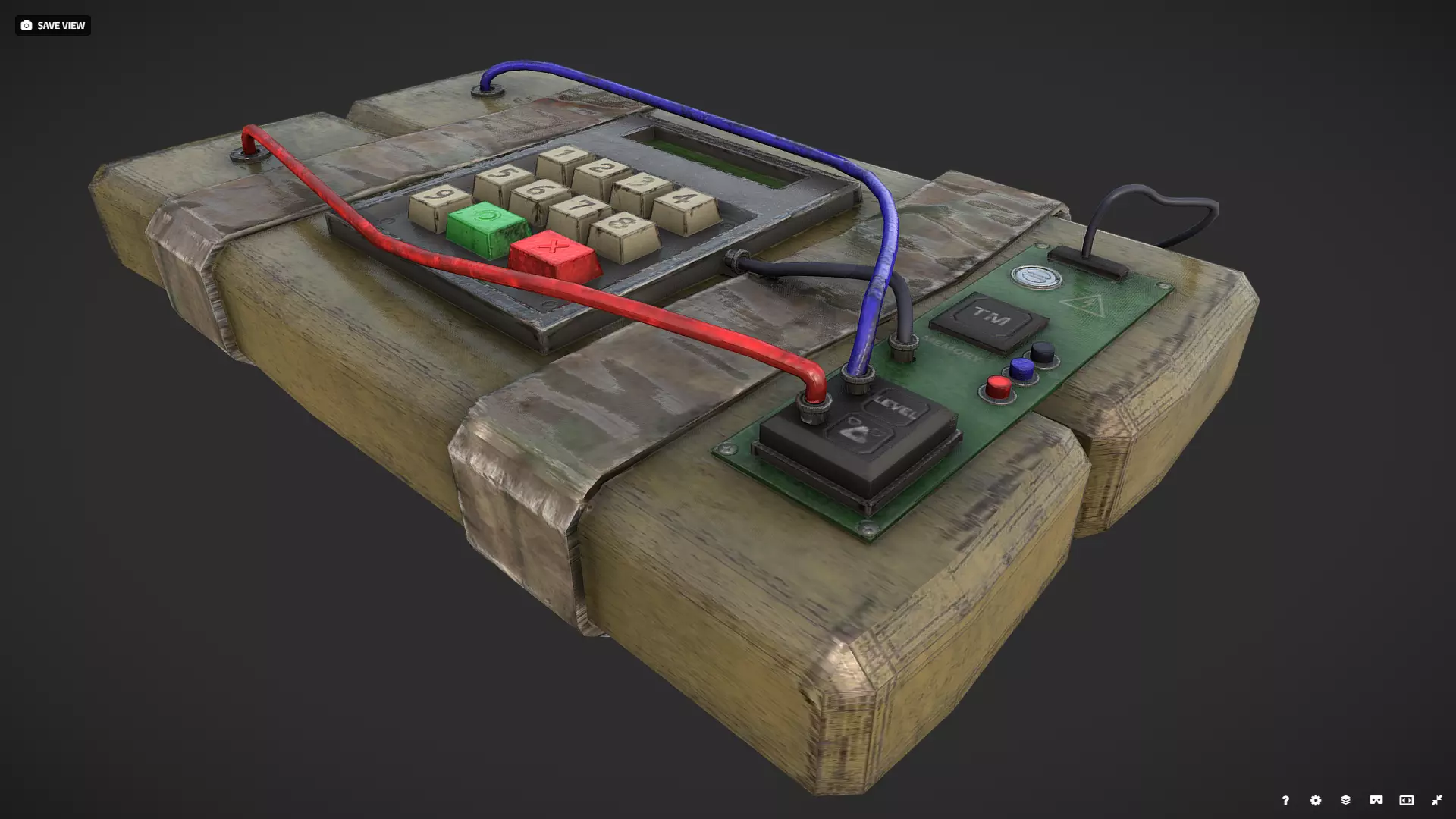 C4 Bomb Low-poly 3D model