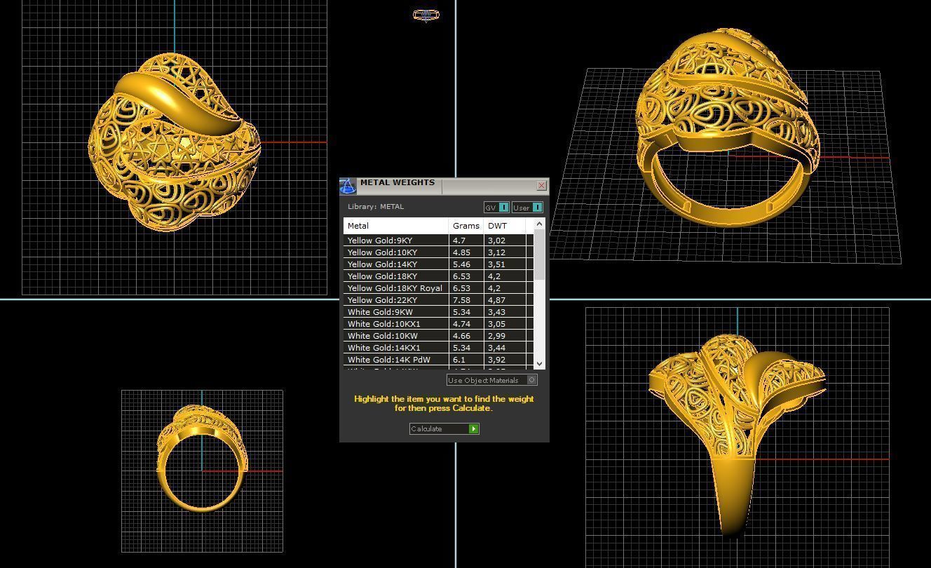 ring gold 3D model_1