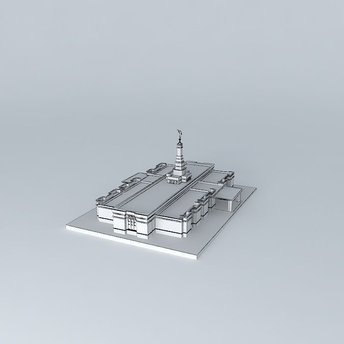 LDS. Templo Mormon, Aba Nigeria  121 st. operating Temple, Free 3D model_4