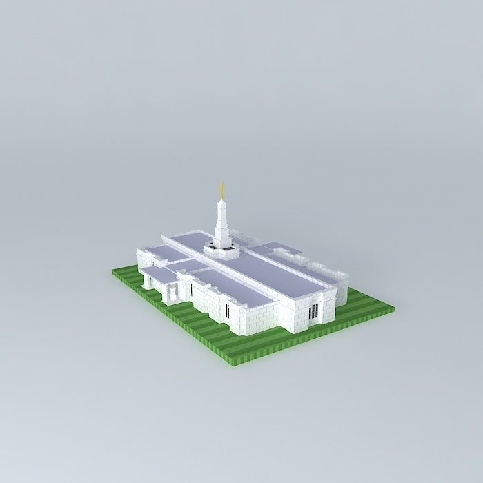 LDS. Templo Mormon, Aba Nigeria  121 st. operating Temple, Free 3D model_2