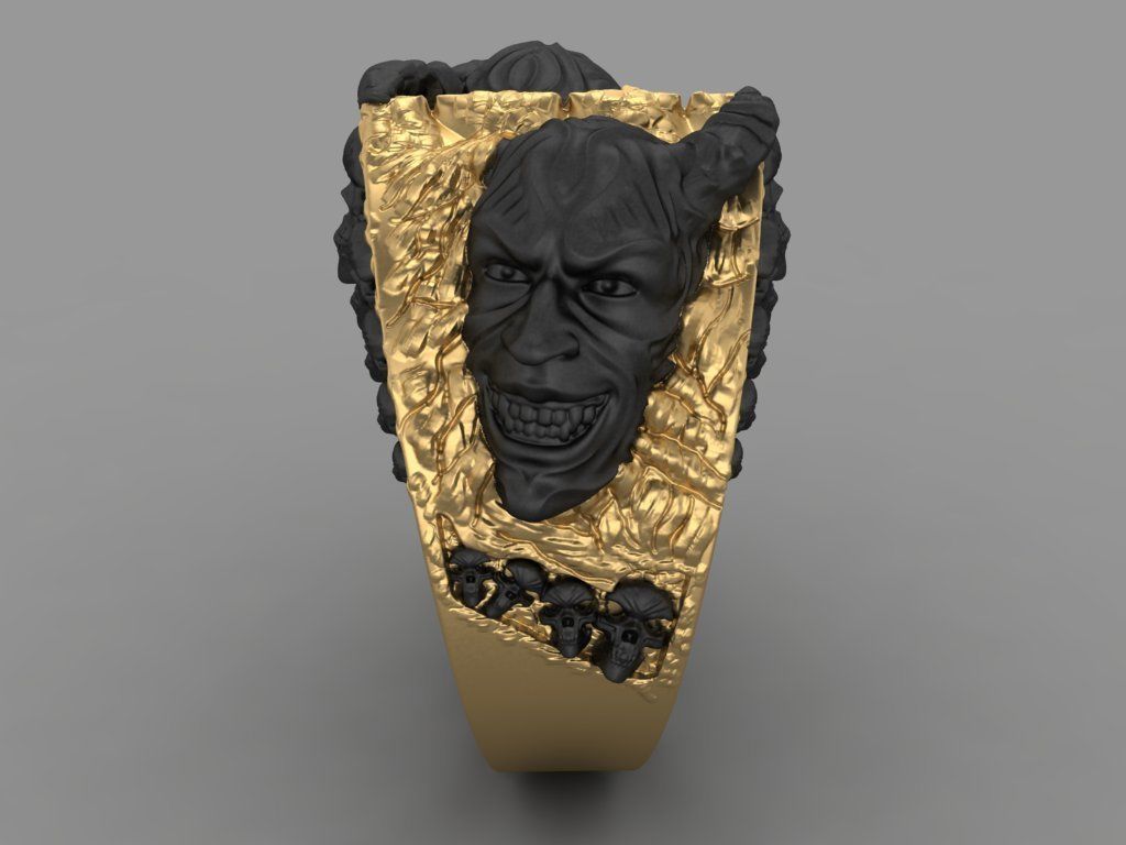 devil skull man ring 3D print model_1