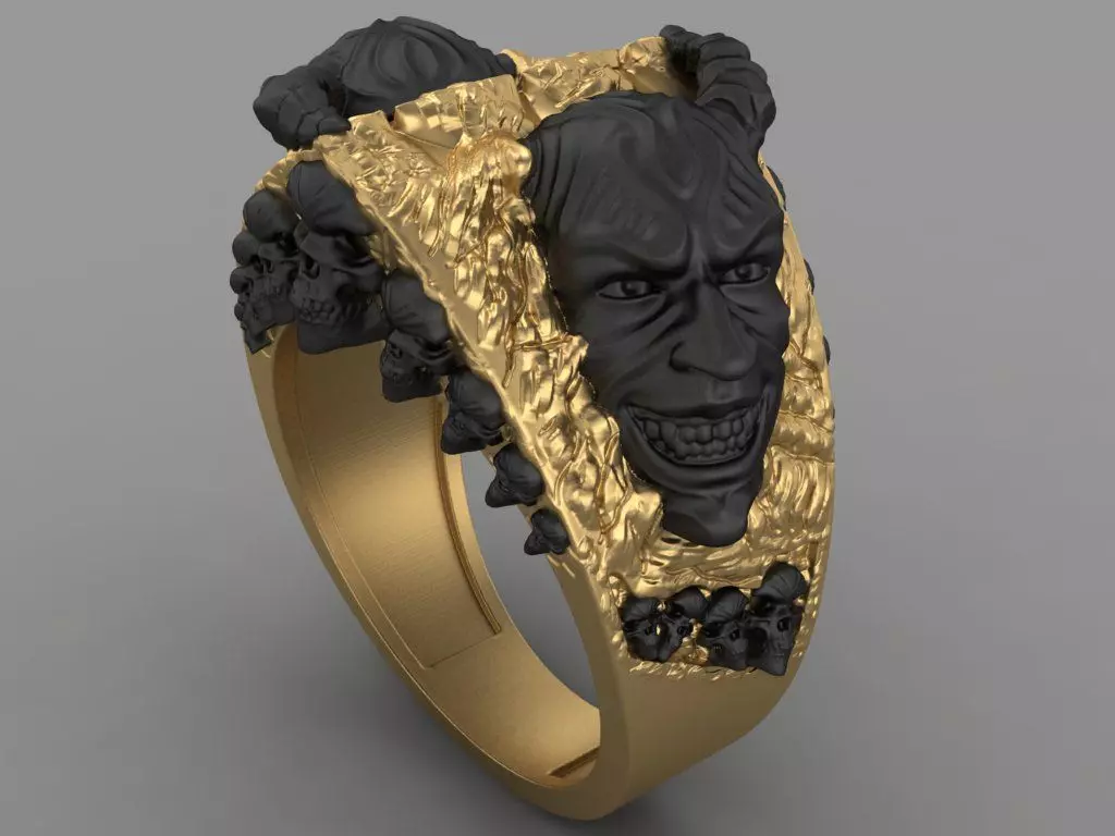 devil skull man ring 3D print model_0