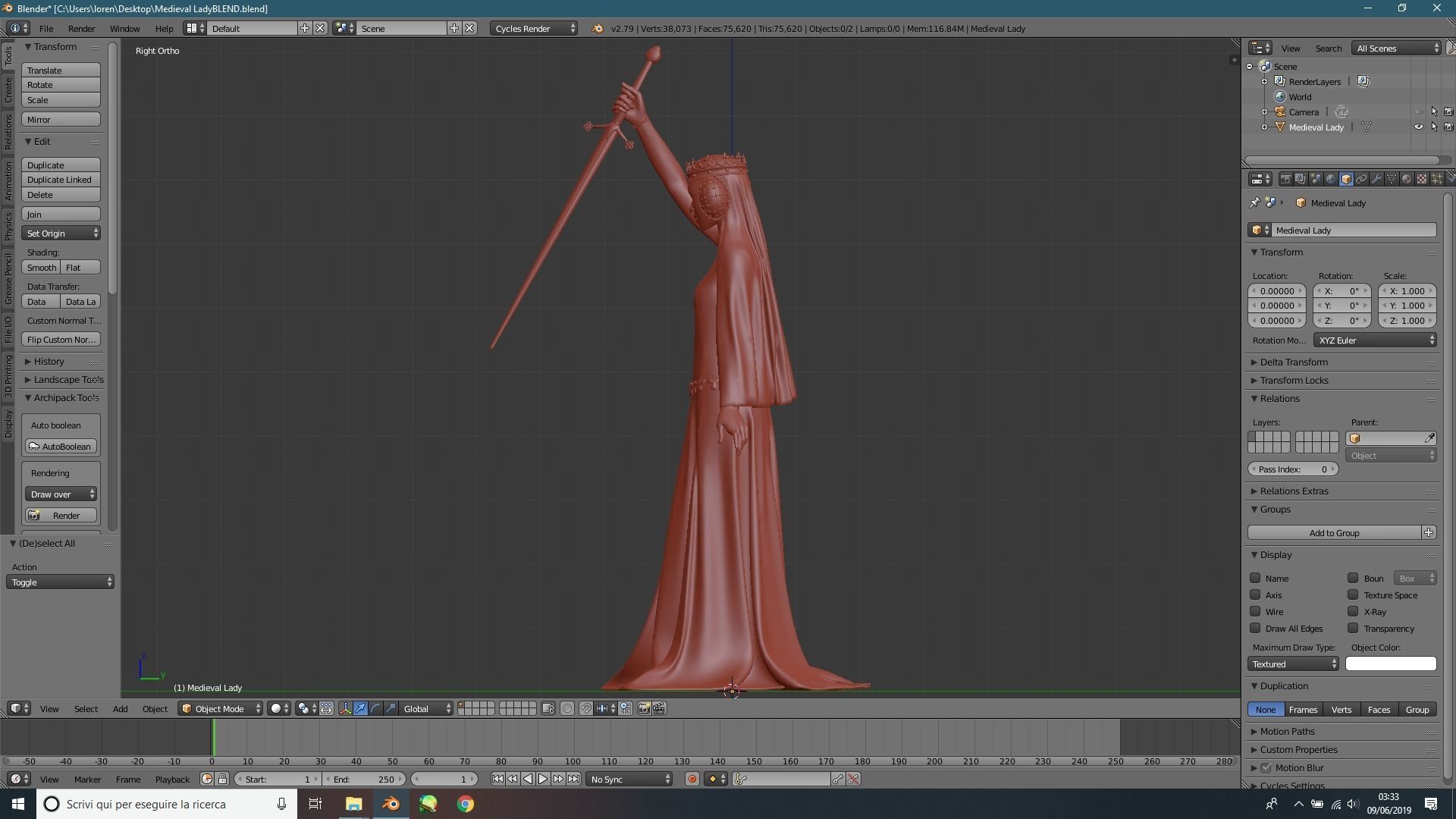 Medieval Lady - female realistic basemesh Free low-poly 3D model_3