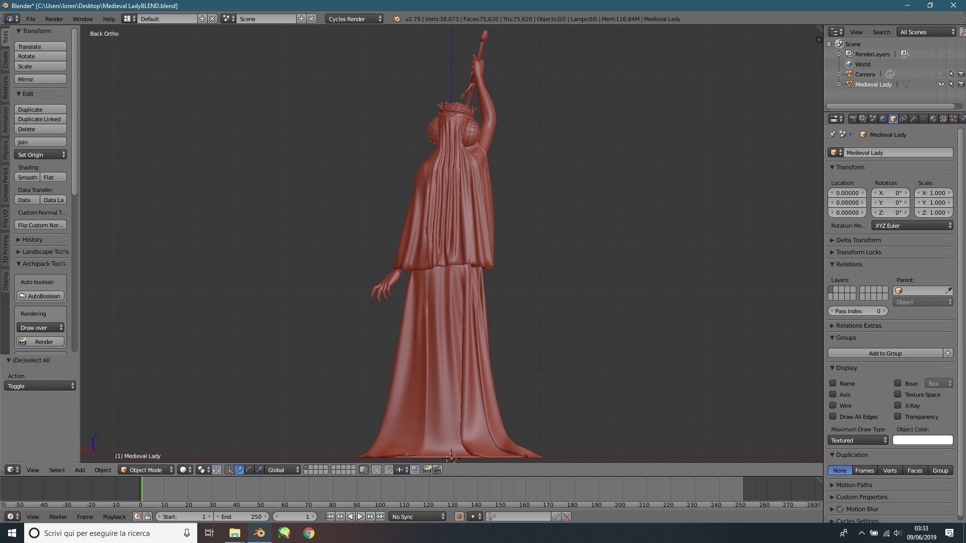 Medieval Lady - female realistic basemesh Free low-poly 3D model_5