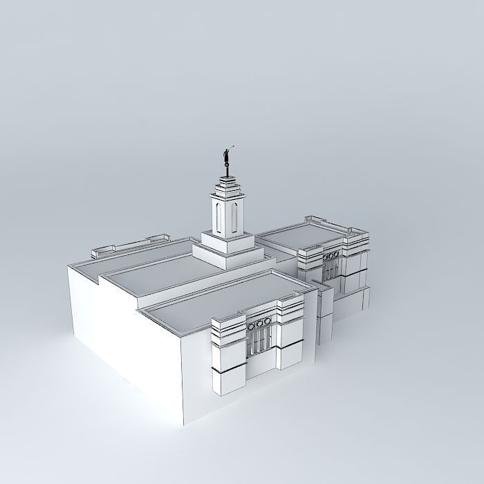 LDS. Temple Colonia Juarez, Chihuahua. Templo Mormon. 55th op... Free 3D model_3