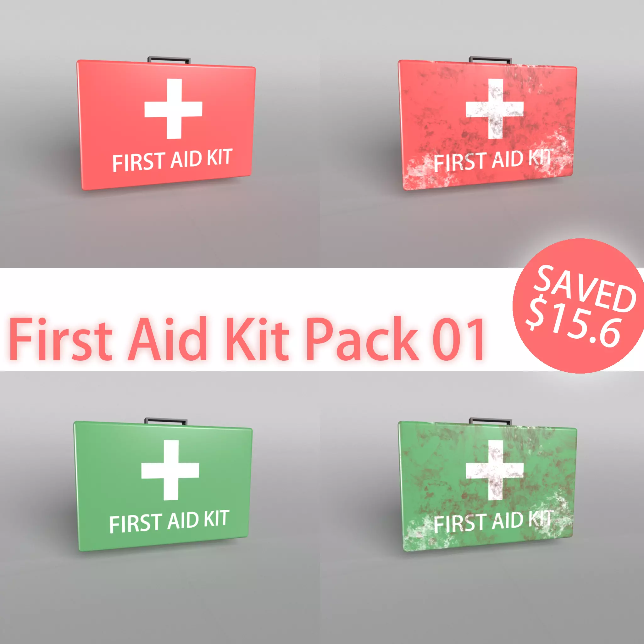 First Aid Kit Pack 01 Free low-poly 3D model_0