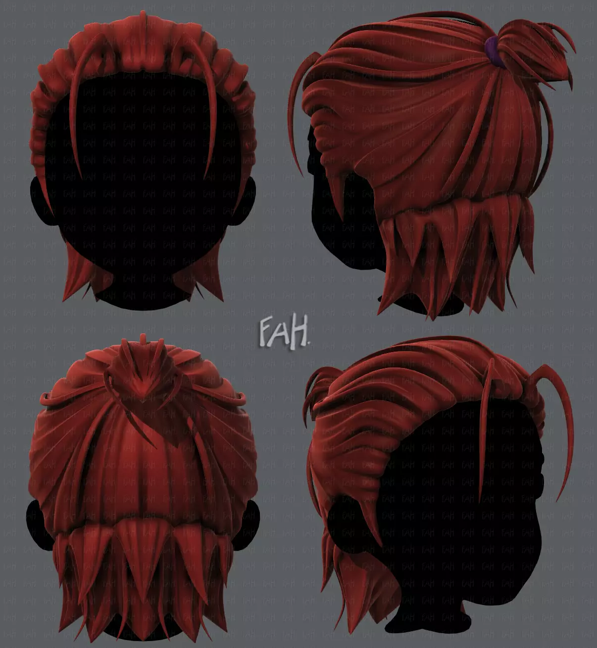 3D Hair style for boy V61 Low-poly 3D model_0
