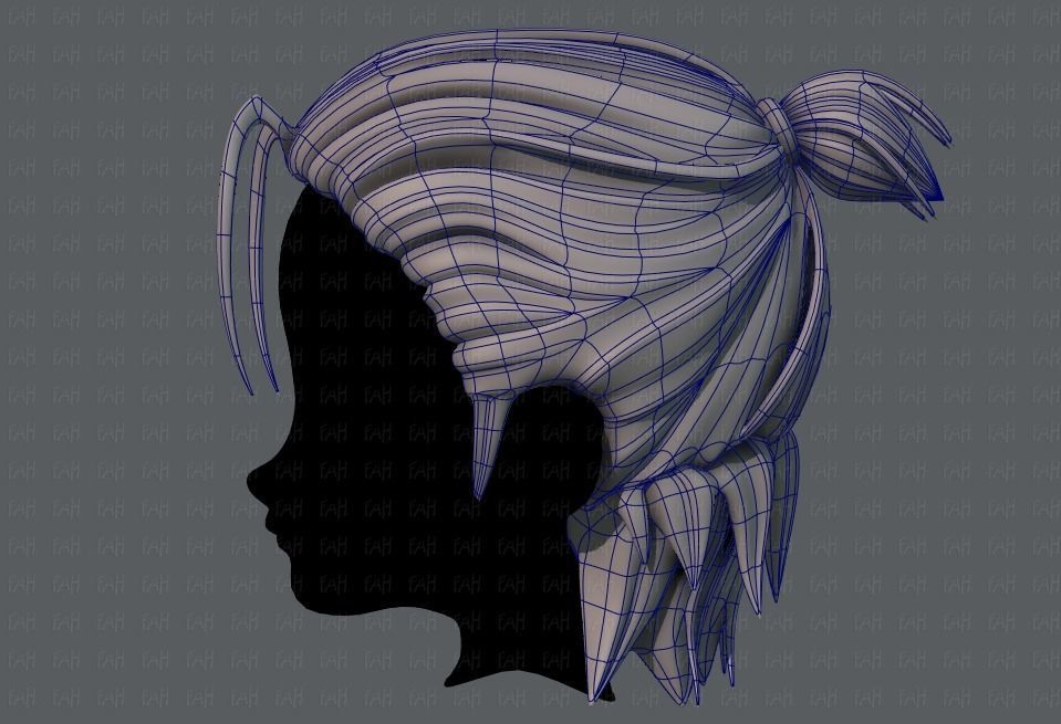 3D Hair style for boy V61 Low-poly 3D model_15