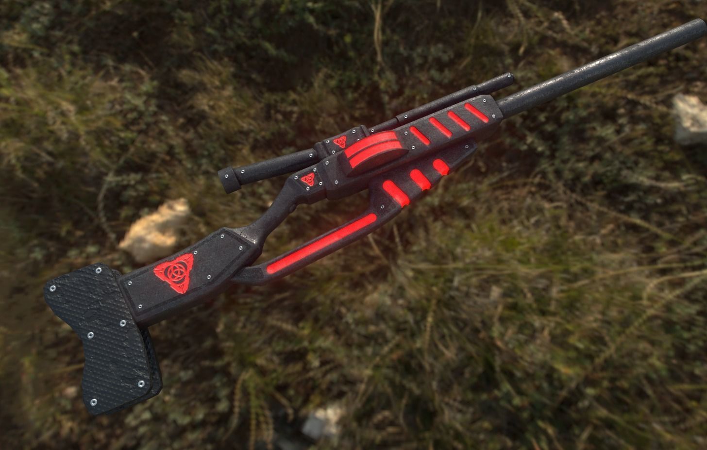 Scifi weapons set Low-poly 3D model_3