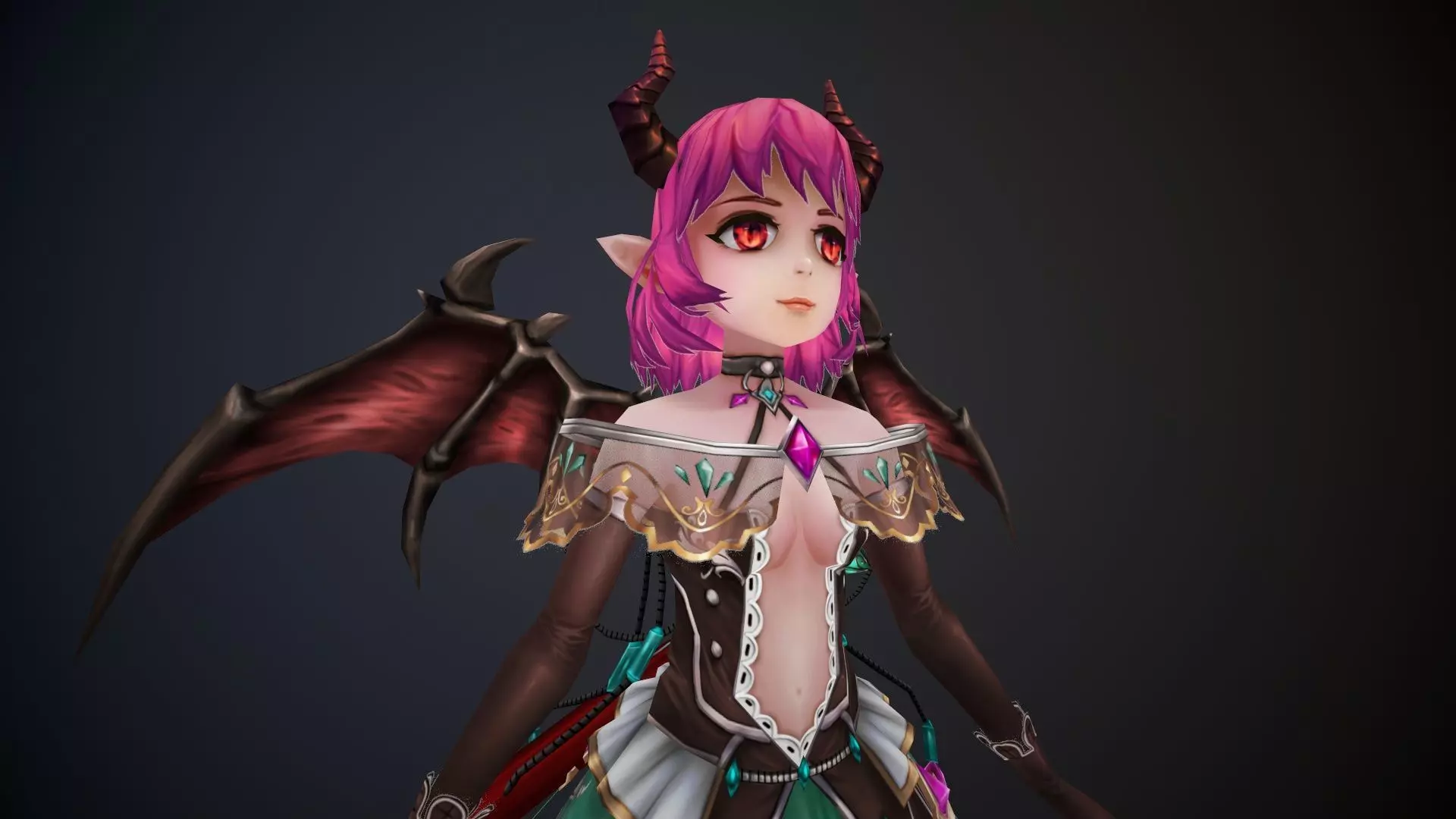 Hibiki Little Demon Girl Low-poly 3D model