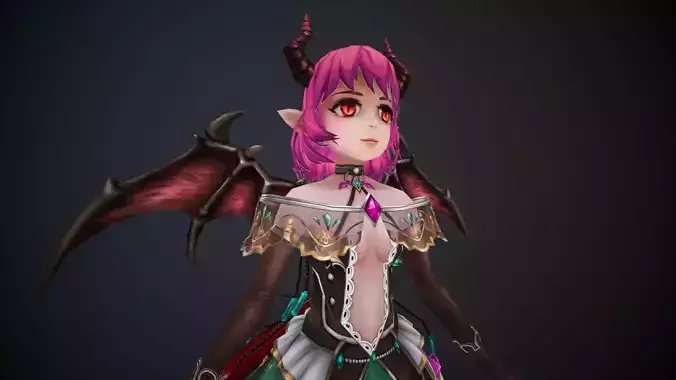 Hibiki Little Demon Girl Low-poly 3D model