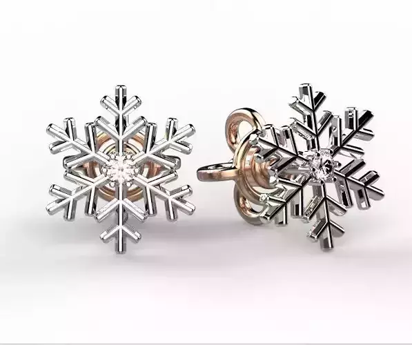 Earrings snowflake-153