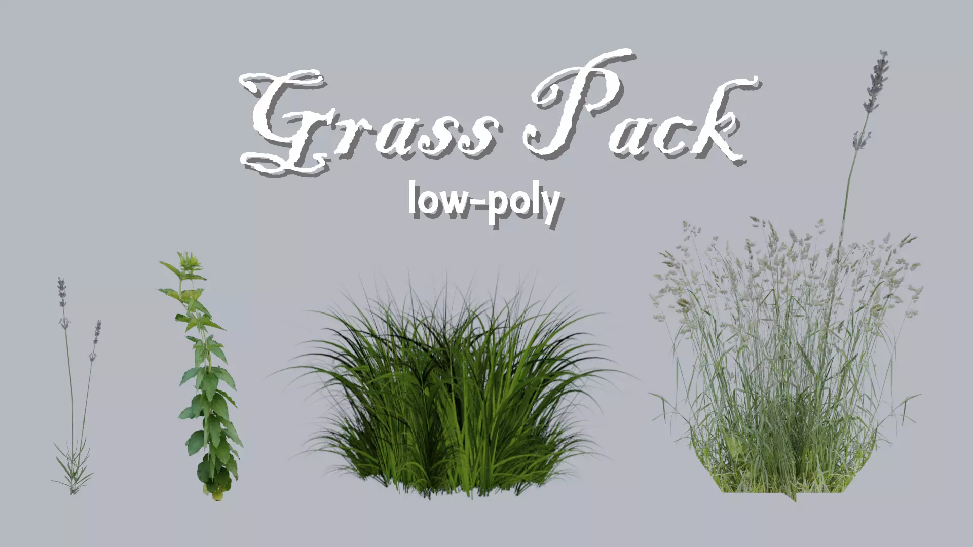 Low-poly Grass Pack Low-poly 3D model