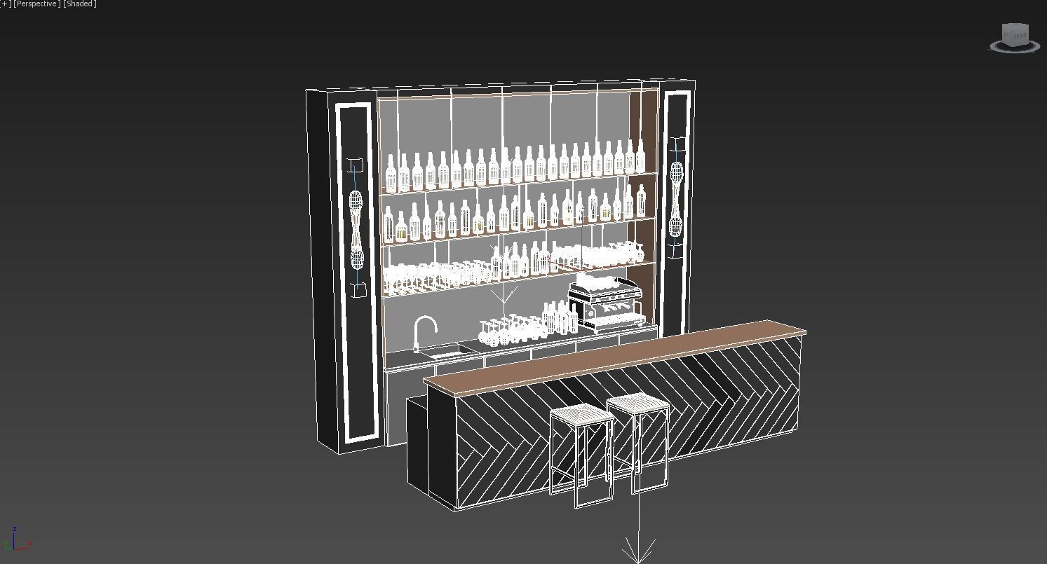 Restaurant bar 1   3D model_4