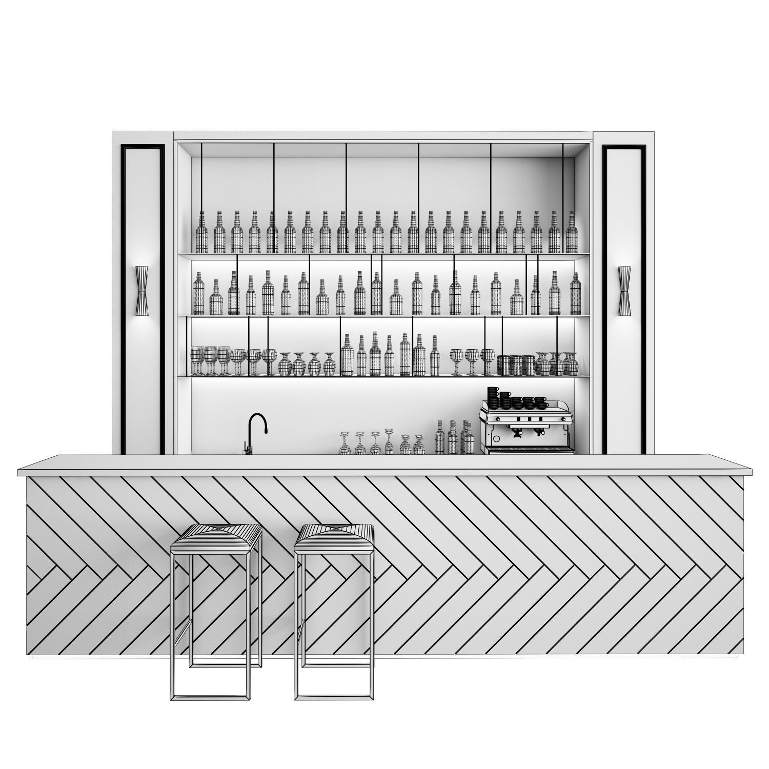 Restaurant bar 1   3D model_2