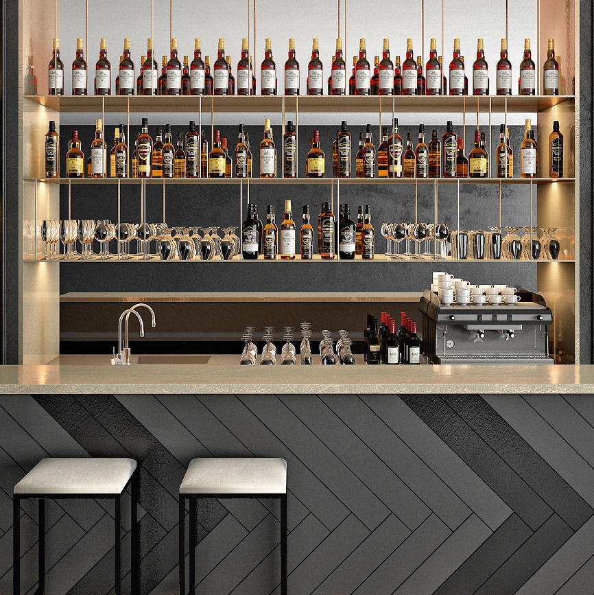 Restaurant bar 1   3D model_1