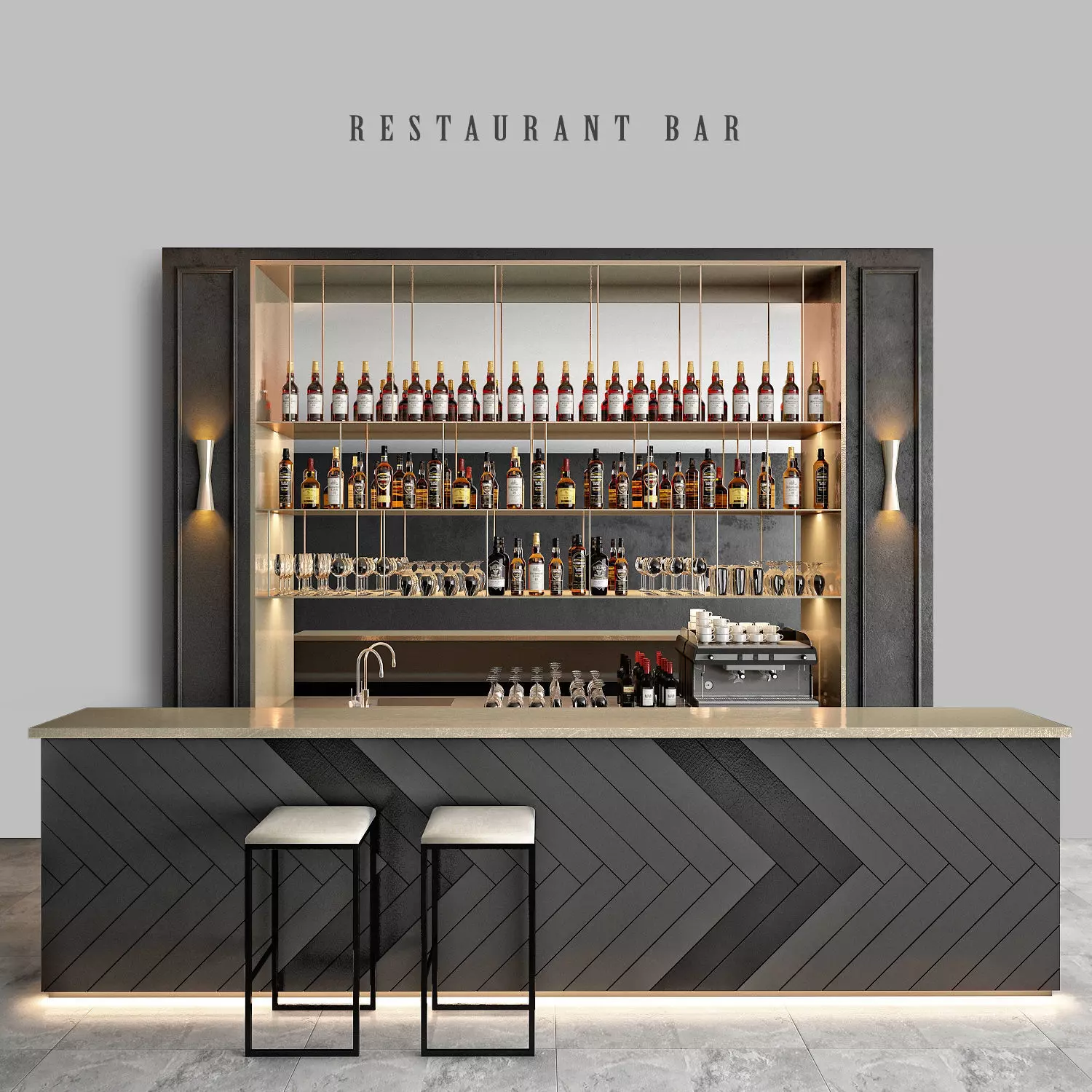 Restaurant bar 1   3D model_0