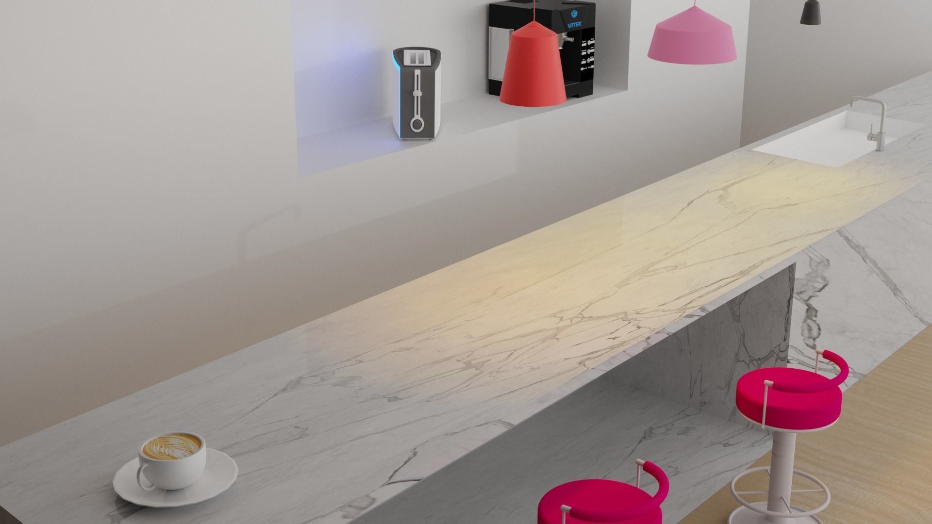 Modern Kitchen Design 3D model_1