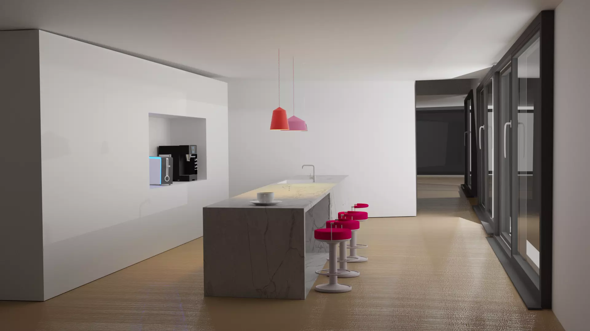 Modern Kitchen Design 3D model_0