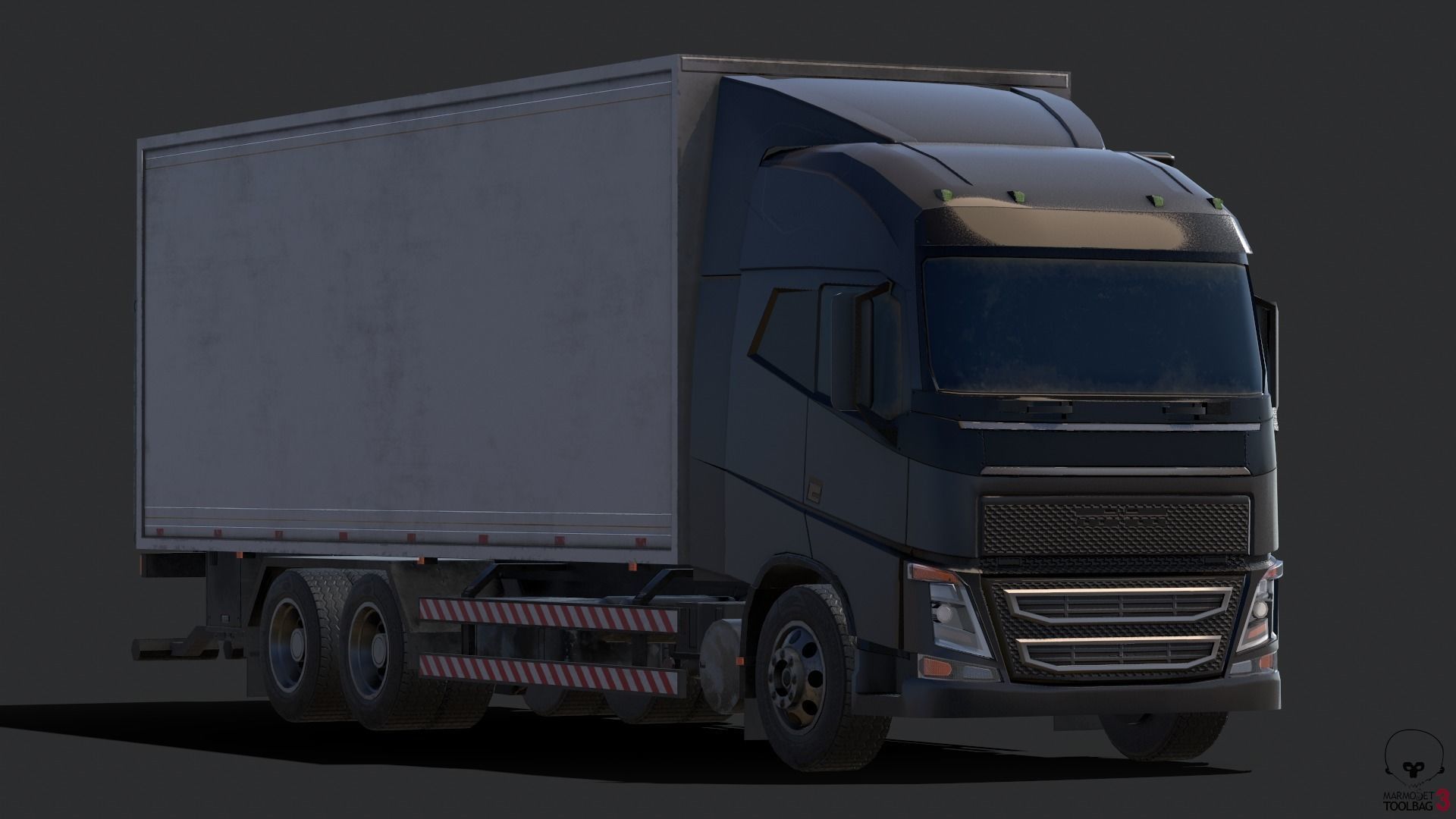 Low Poly Truck Model volvo semi Low-poly 3D model_7