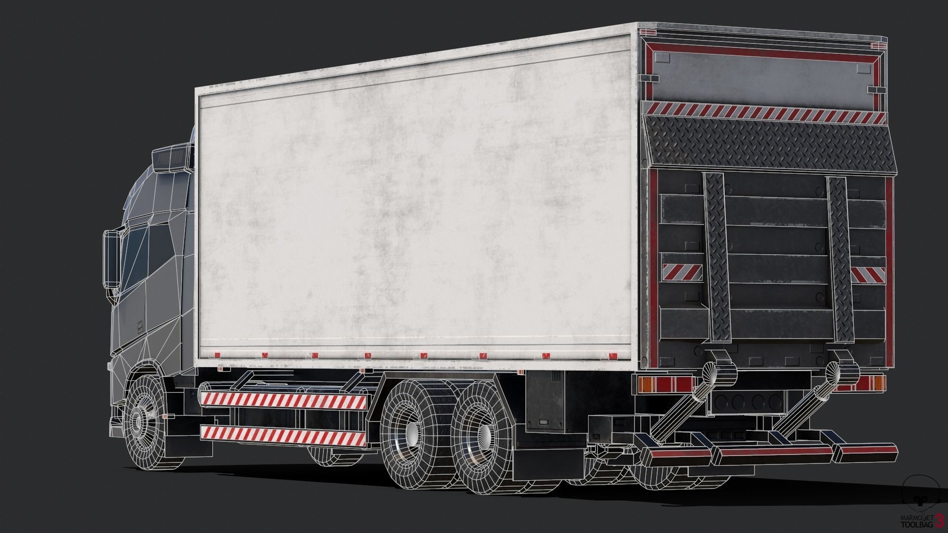 Low Poly Truck Model volvo semi Low-poly 3D model_8