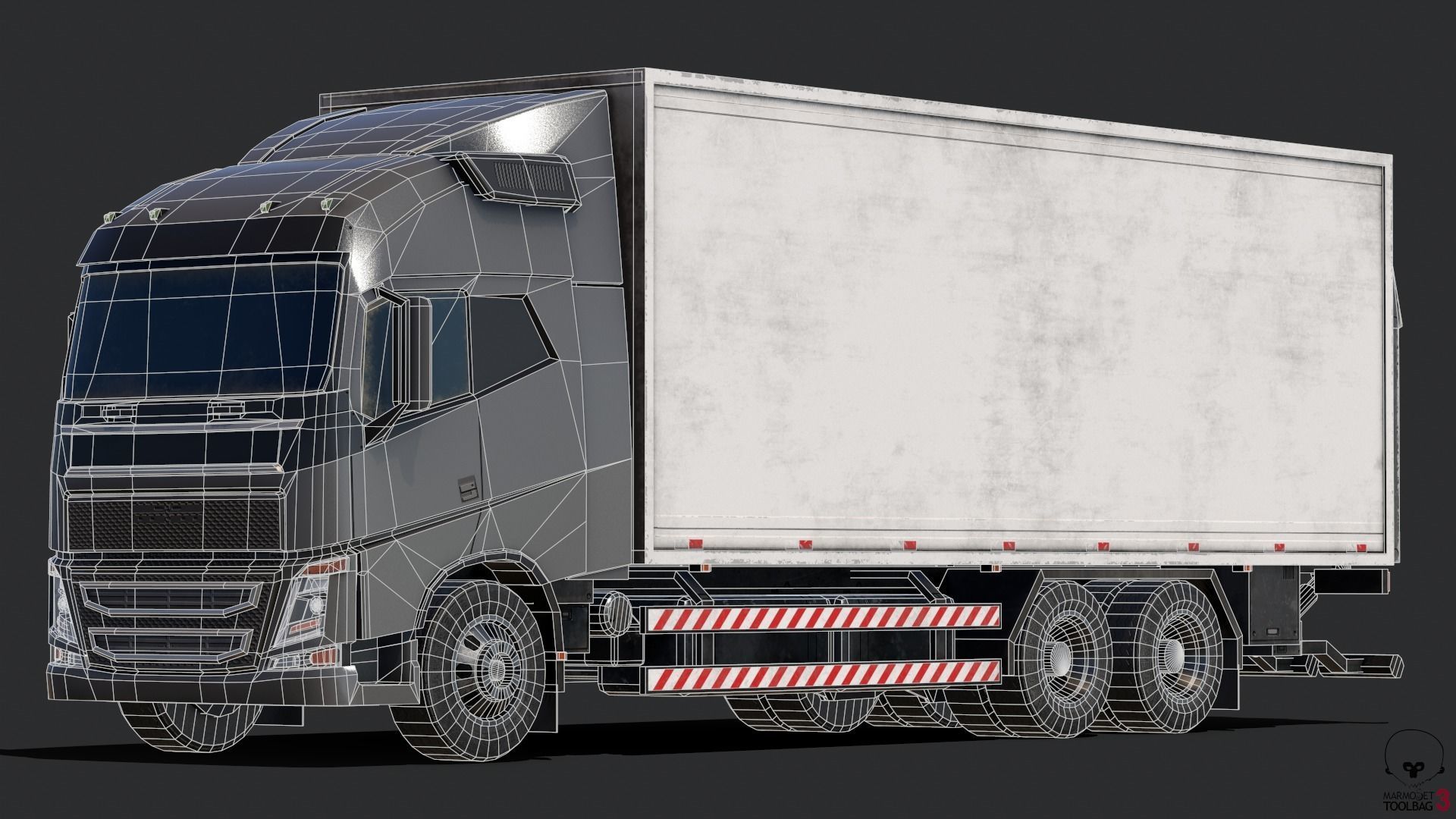 Low Poly Truck Model volvo semi Low-poly 3D model_9