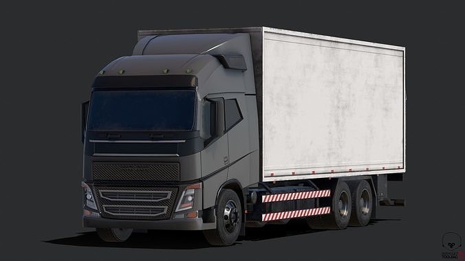 Low Poly Truck Model volvo semi Low-poly 3D model