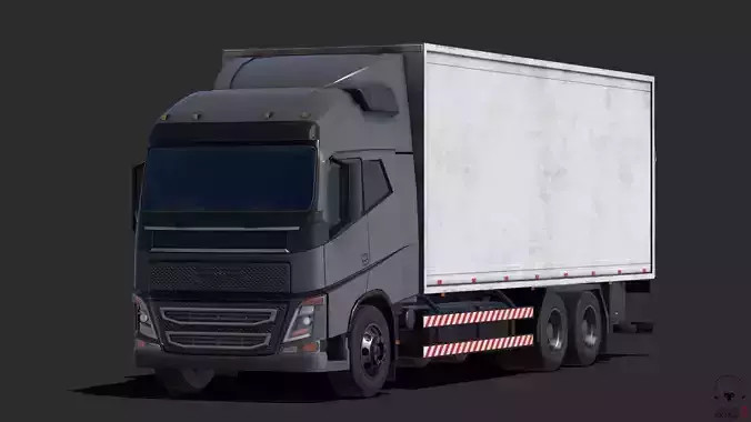 Low Poly Truck Model volvo semi Low-poly 3D model