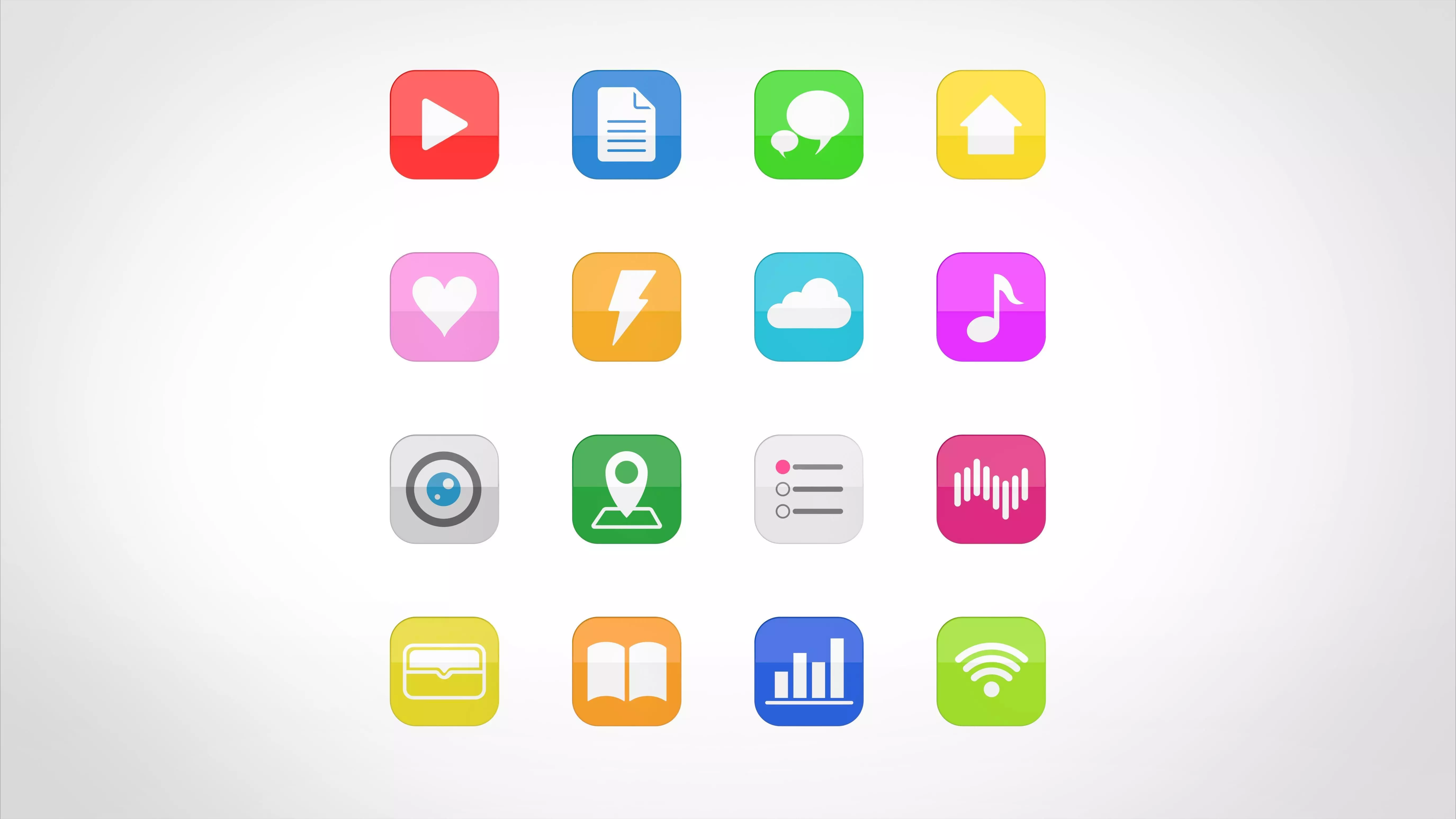 app multi color icons 3d rendering 3D model