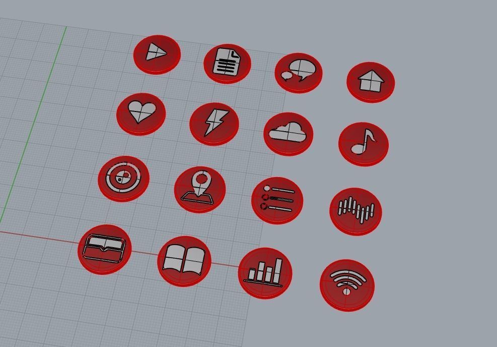 app variety of icons circle 3d rendering 3D model_1