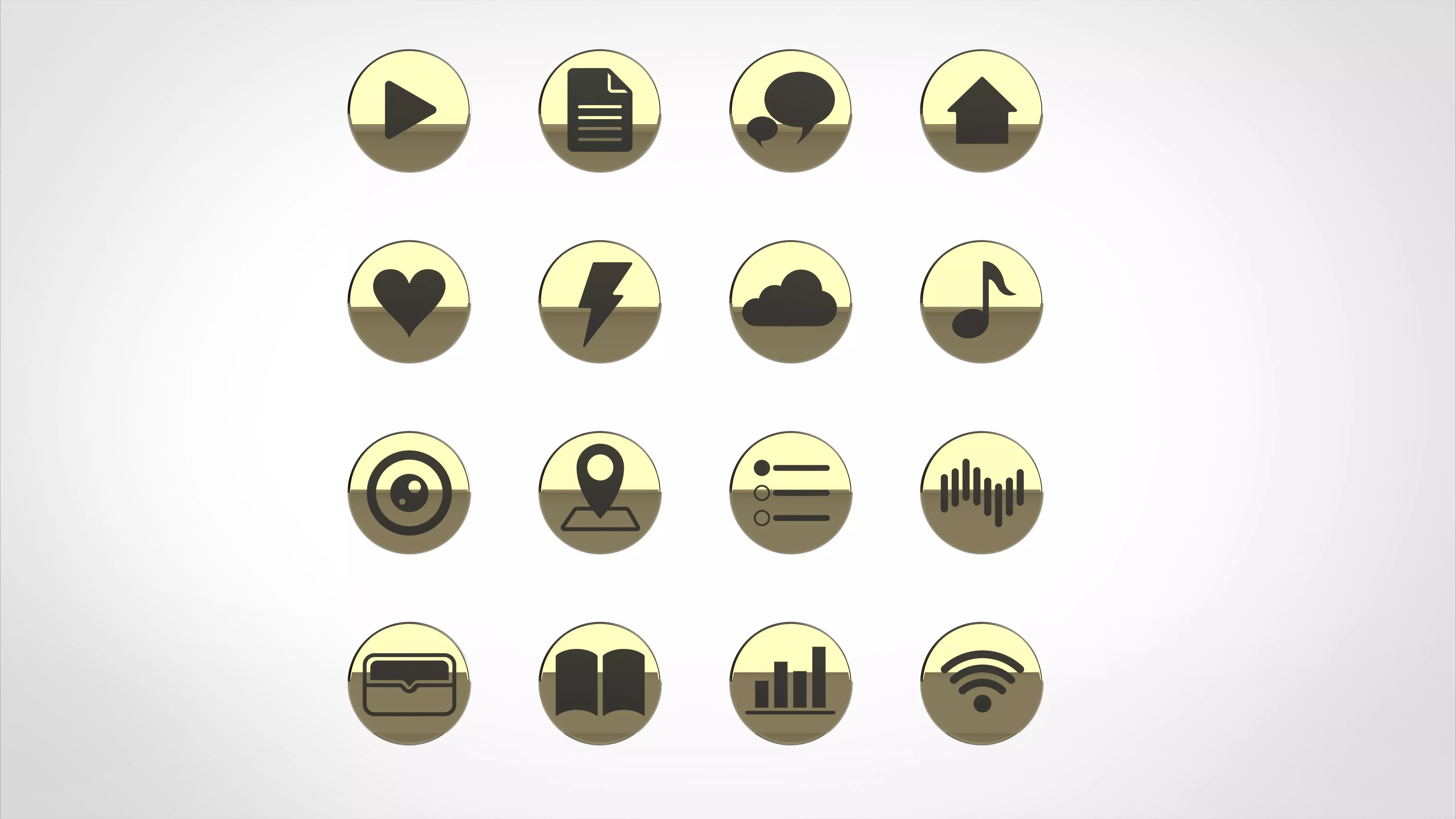 app variety of icons circle 3d rendering 3D model_0