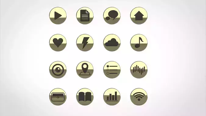 app variety of icons circle 3d rendering 3D model