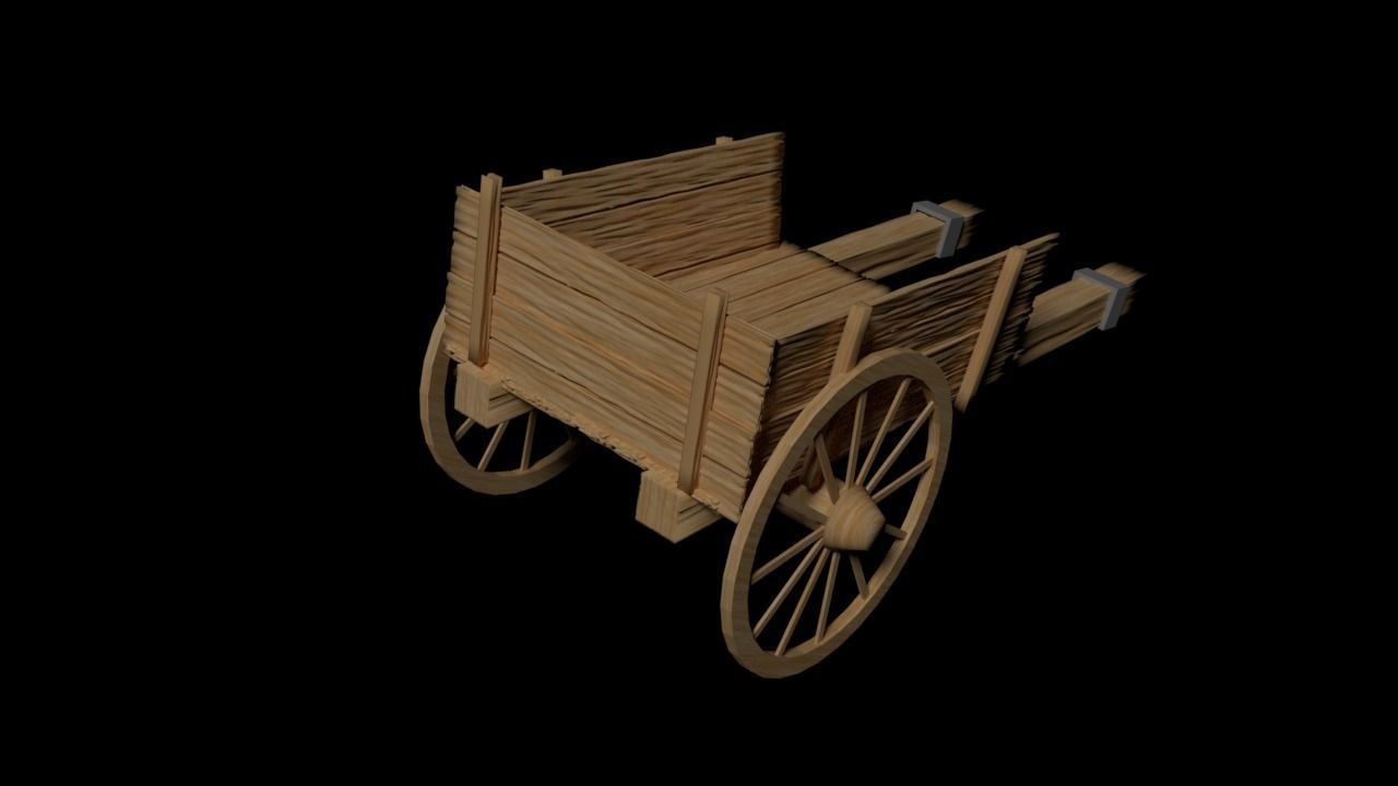 Old cart Free 3D model_2