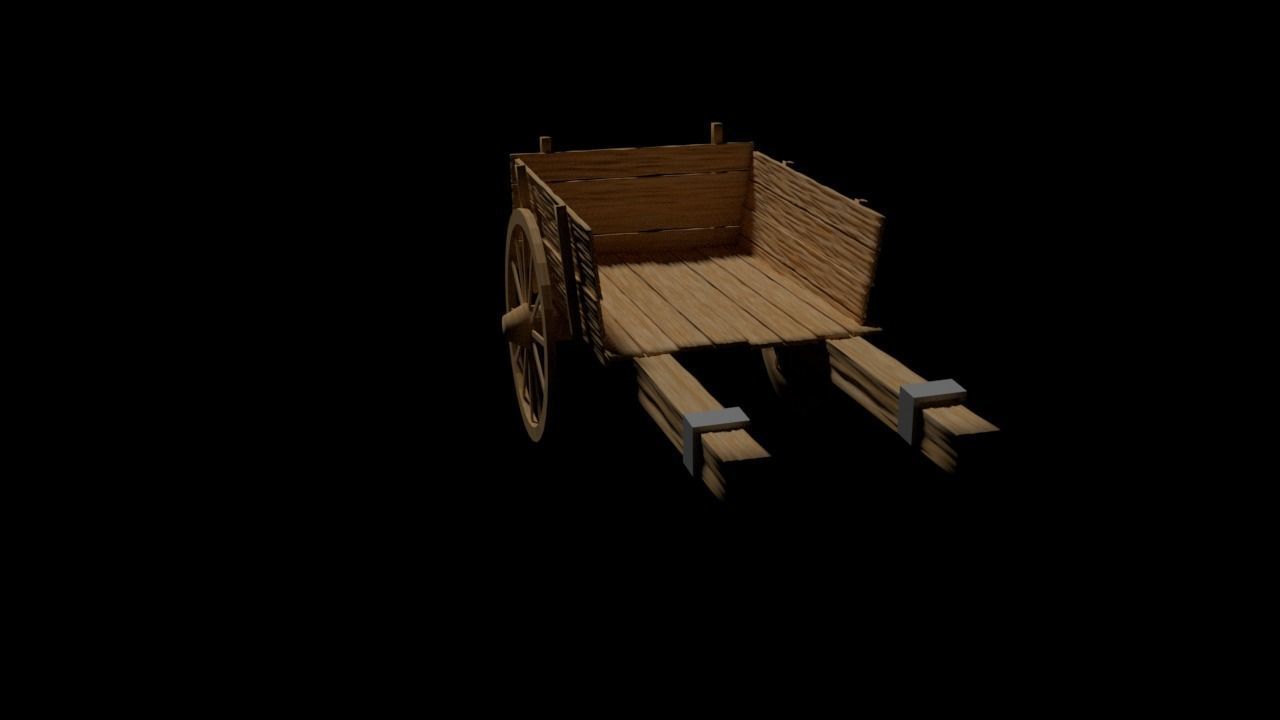 Old cart Free 3D model_3