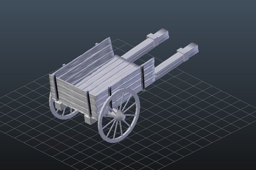 Old cart Free 3D model_4