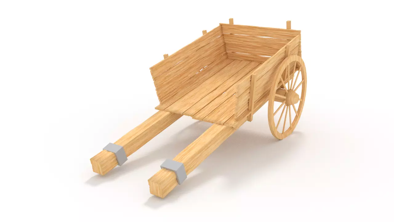 Old cart Free 3D model_0