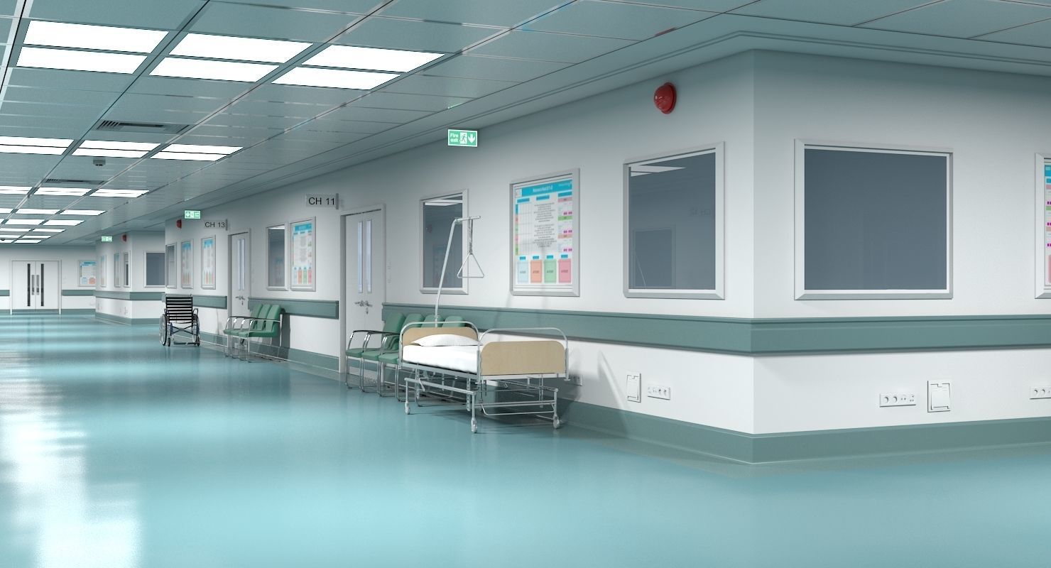 Hospital Hallway 1 Modular 3D model_4
