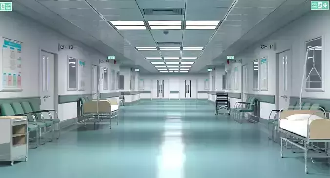 Hospital Hallway 1 Modular 3D model