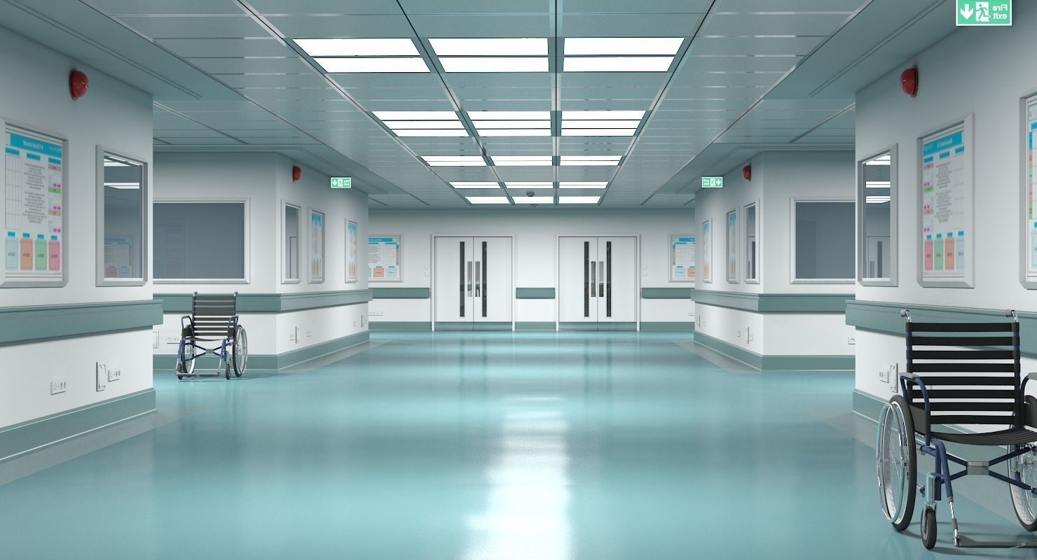 Hospital Hallway 1 Modular 3D model_6