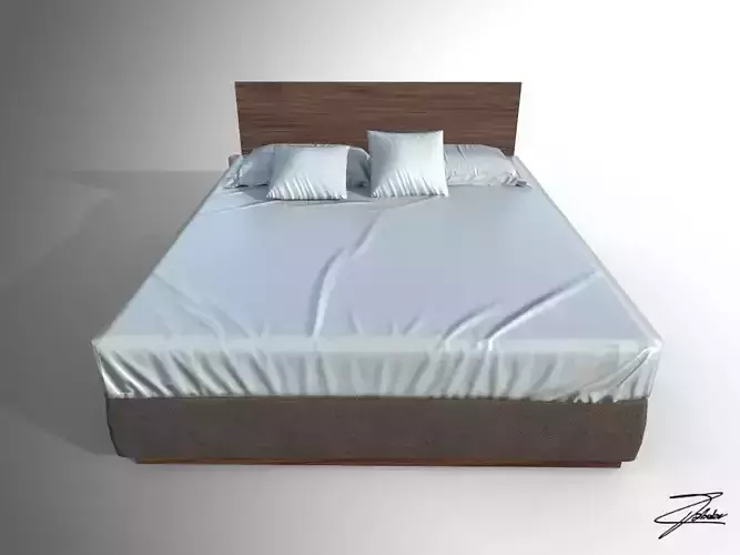 Bed 23 VR ready Low-poly 3D model