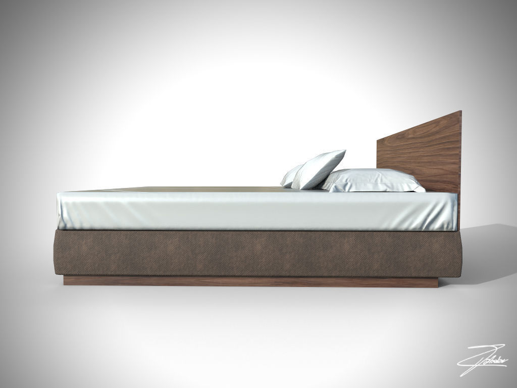 Bed 23 VR ready Low-poly 3D model_3